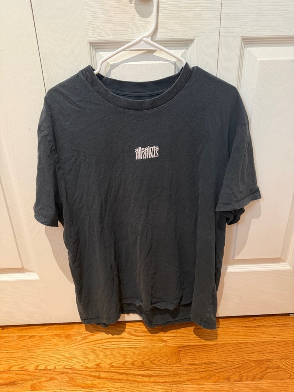 All Saints Black Short-Sleeve Logo Tee